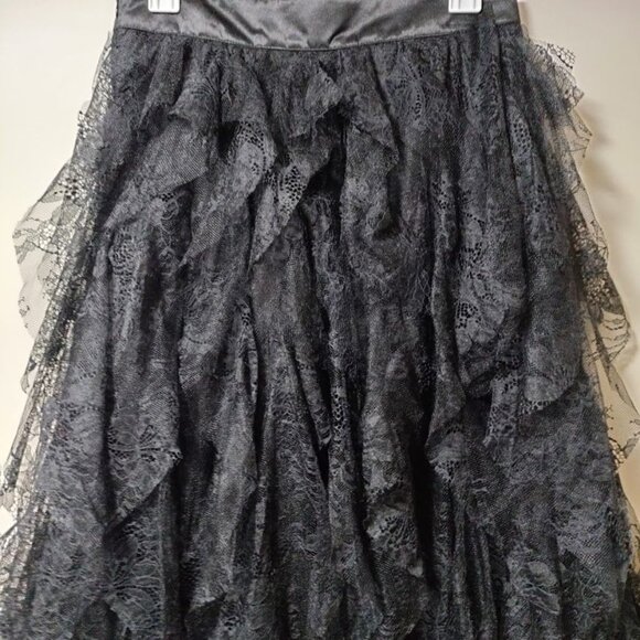 Aqua x Wicked NWT Whimsygoth Steampunk Witchy Y2K Lace Maxi Skirt Black Size M/L - Picture 6 of 14